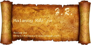 Halassy Róza névjegykártya