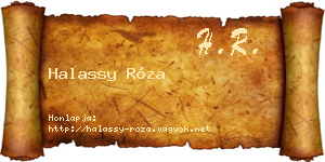 Halassy Róza névjegykártya