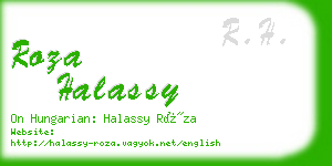 roza halassy business card